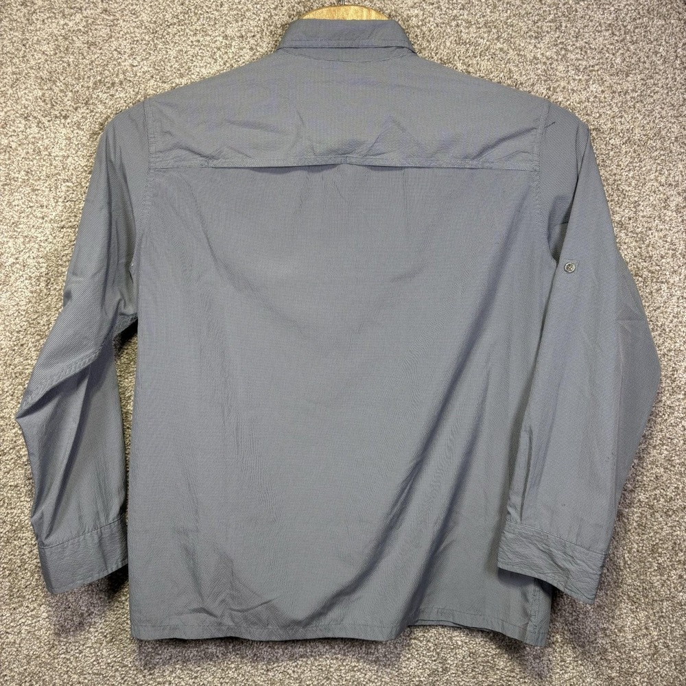 Eddie Bauer Shirt Mens Large Blue Check Long Sleeve Vented Travel Button Up - Picture 8 of 8